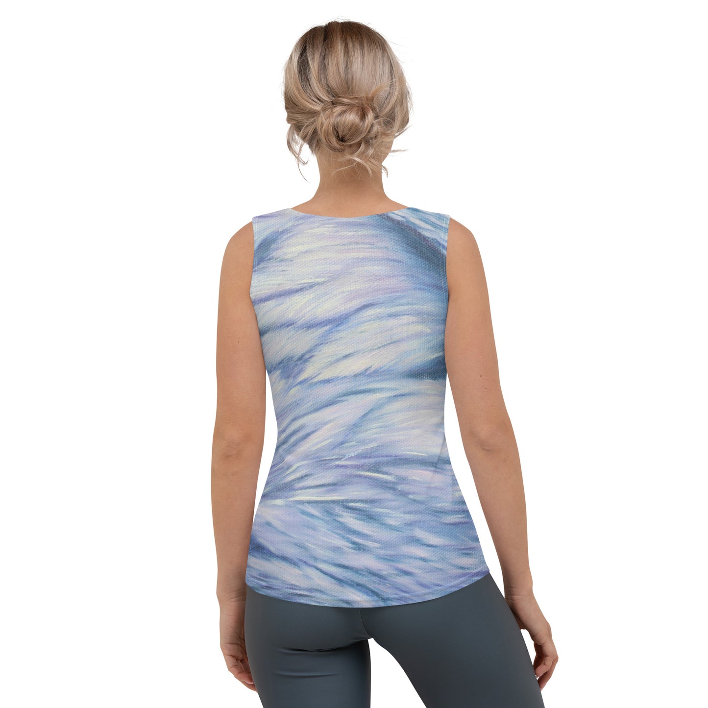 Sublimation Cut & Sew Tank Top with Beauty of the print Blue Swan