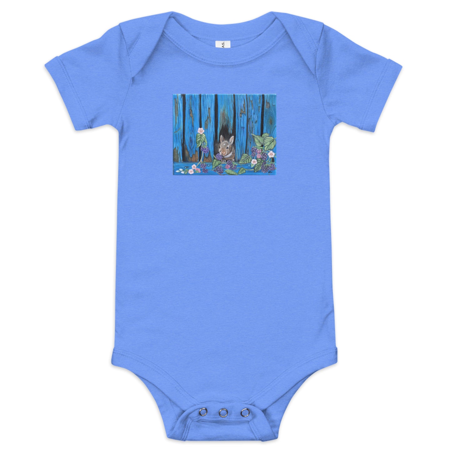 Baby short sleeve one piece Baby Bunny's Blackberry Breakfast