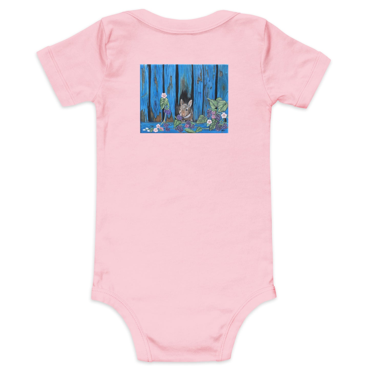 Baby short sleeve one piece Baby Bunny's Blackberry Breakfast