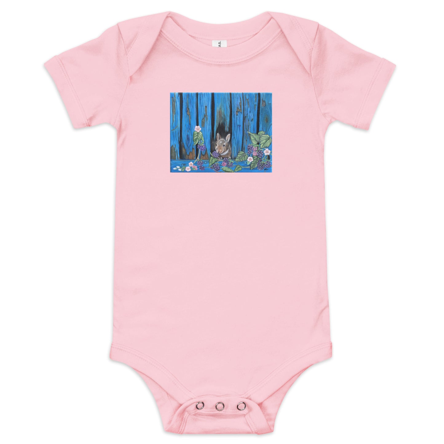 Baby short sleeve one piece Baby Bunny's Blackberry Breakfast