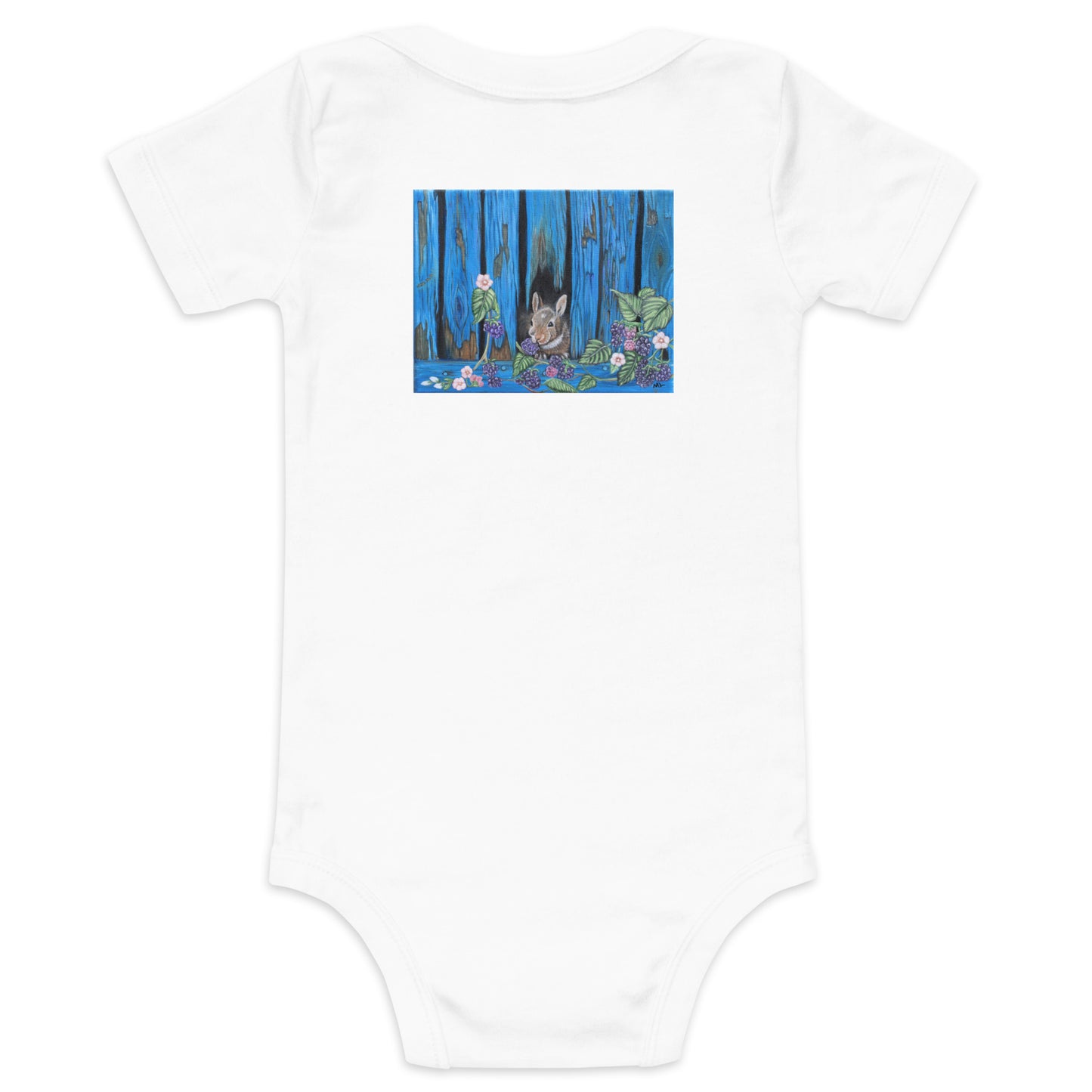 Baby short sleeve one piece Baby Bunny's Blackberry Breakfast