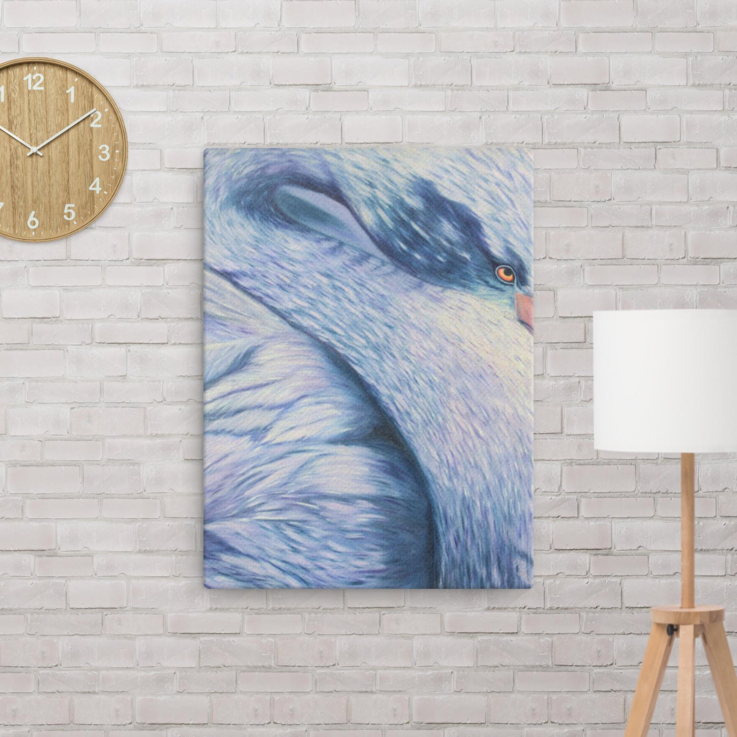 "‘Blue Swan’ Canvas Print – Available in 12x16, 16x20, 18x24 – Vibrant Wall Art for Home or Office – Elegant Bird Artwork in Various Sizes"