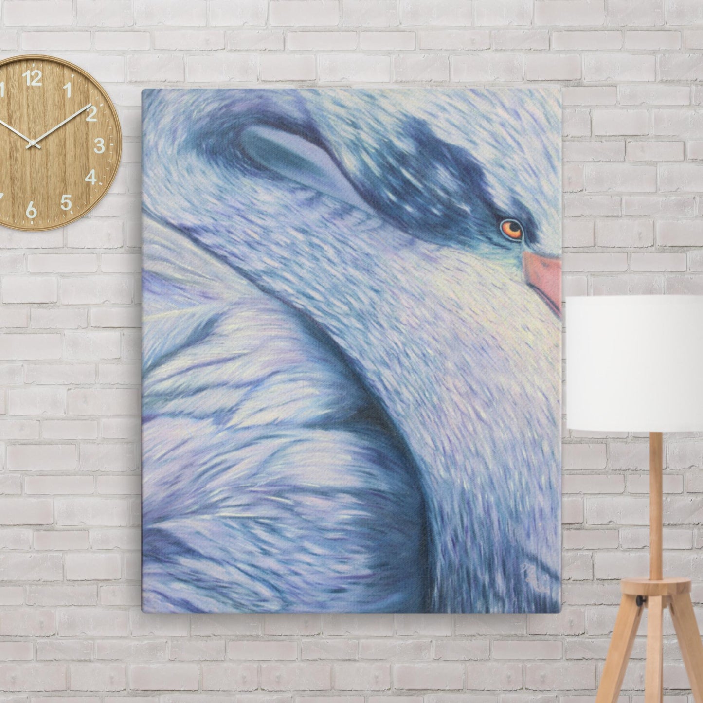 "‘Blue Swan’ Canvas Print – Available in 12x16, 16x20, 18x24 – Vibrant Wall Art for Home or Office – Elegant Bird Artwork in Various Sizes"