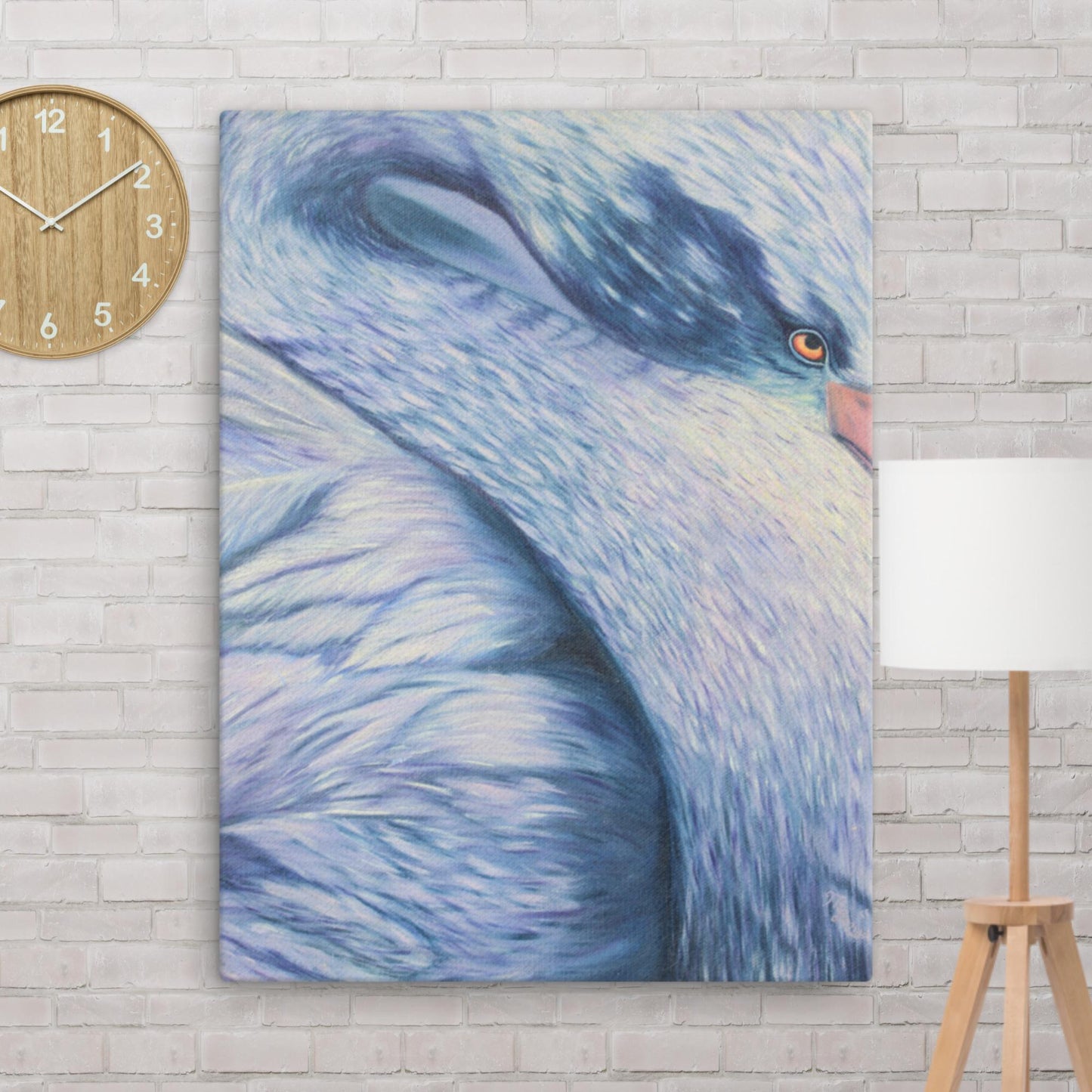 "‘Blue Swan’ Canvas Print – Available in 12x16, 16x20, 18x24 – Vibrant Wall Art for Home or Office – Elegant Bird Artwork in Various Sizes"