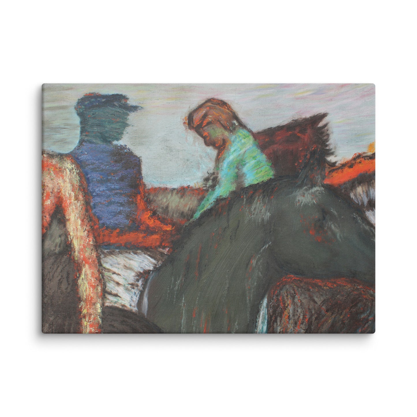 ‘Degas Study: Jockeys on Race Horses’ Canvas Print – Elegant Equestrian Art in Multiple Sizes – Perfect for Horse Racing Enthusiasts & Fine Art Collectors