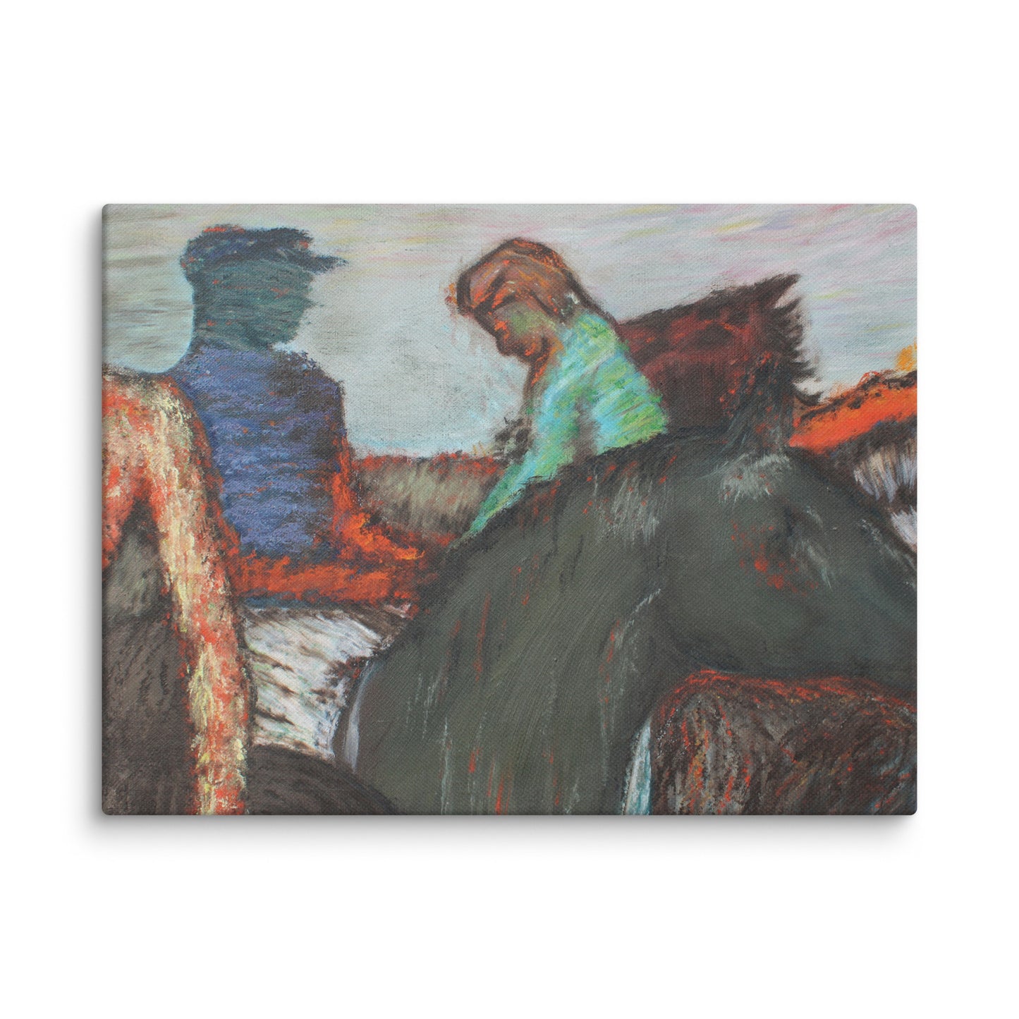 ‘Degas Study: Jockeys on Race Horses’ Canvas Print – Elegant Equestrian Art in Multiple Sizes – Perfect for Horse Racing Enthusiasts & Fine Art Collectors