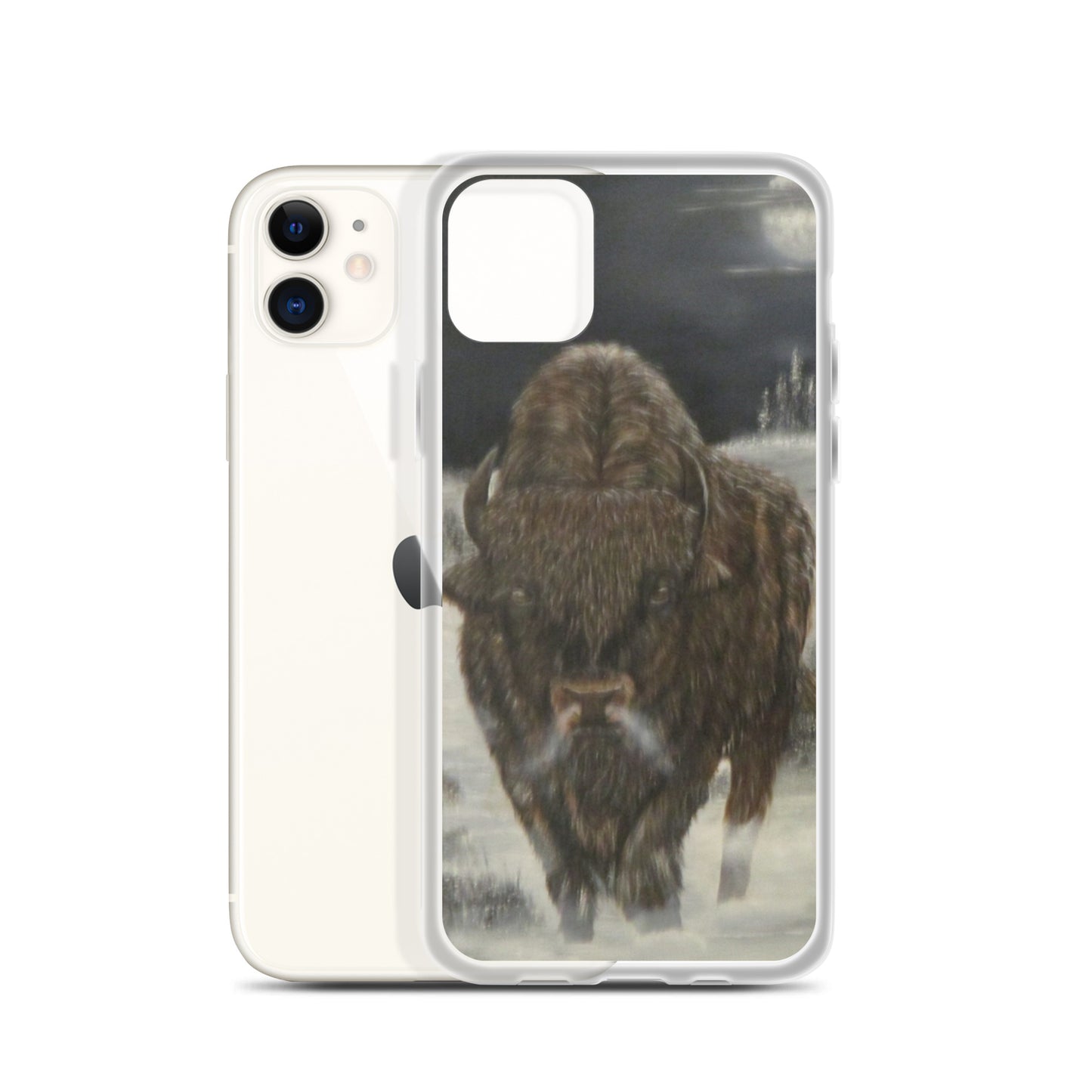 Clear Case for iPhone® Bison Full Moon