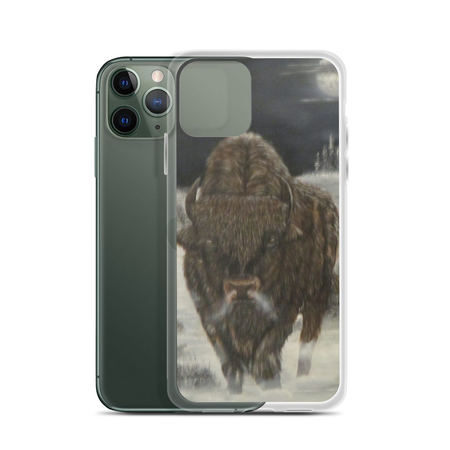 Clear Case for iPhone® Bison Full Moon