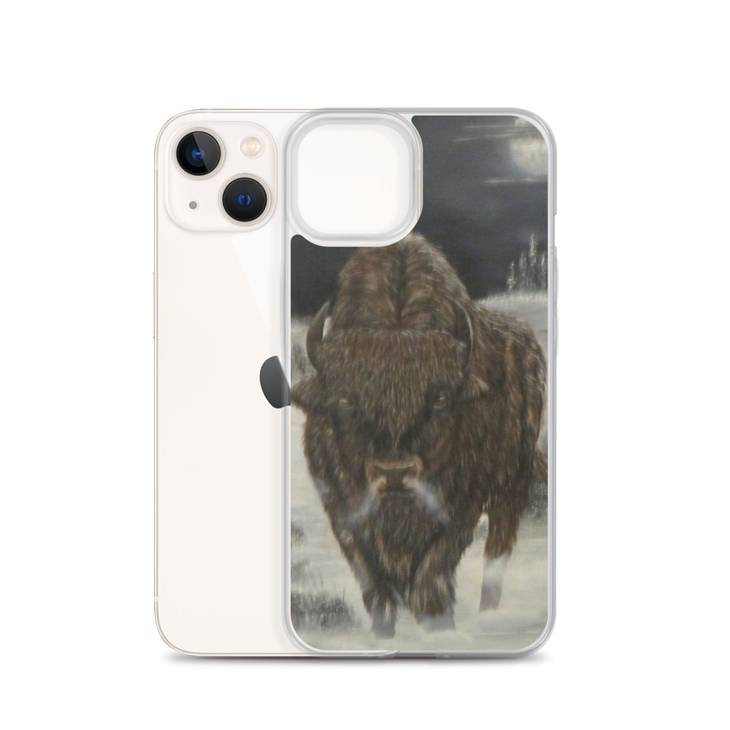 Clear Case for iPhone® Bison Full Moon