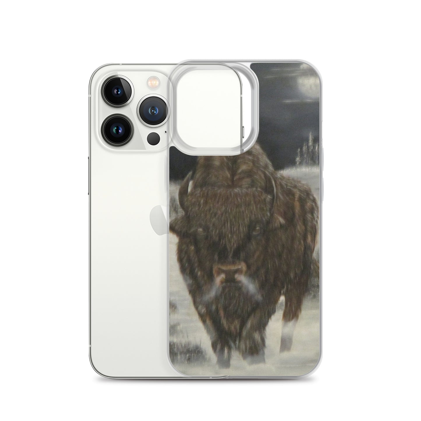 Clear Case for iPhone® Bison Full Moon