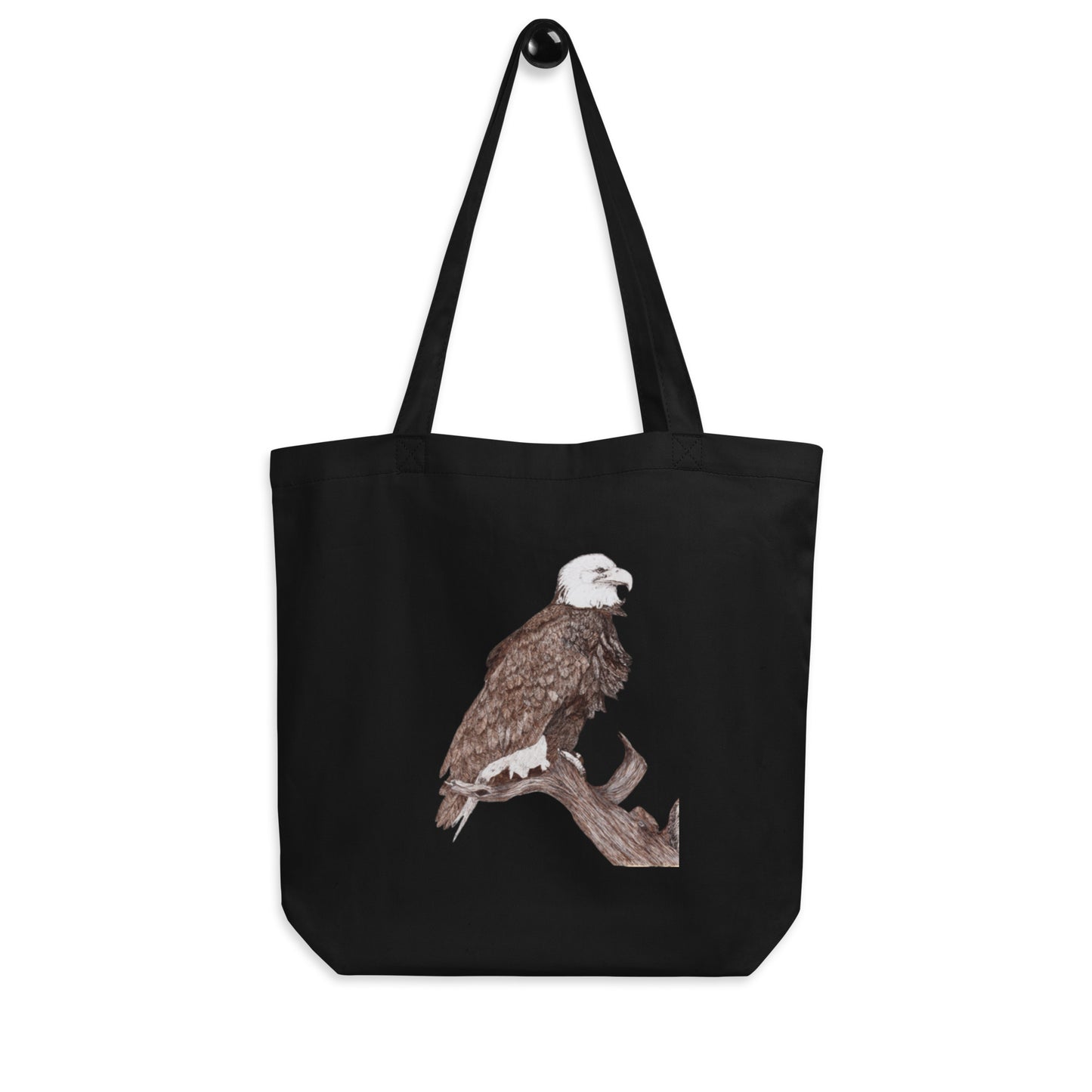 Eco Tote Bag in Black or Oyster with Eagle print