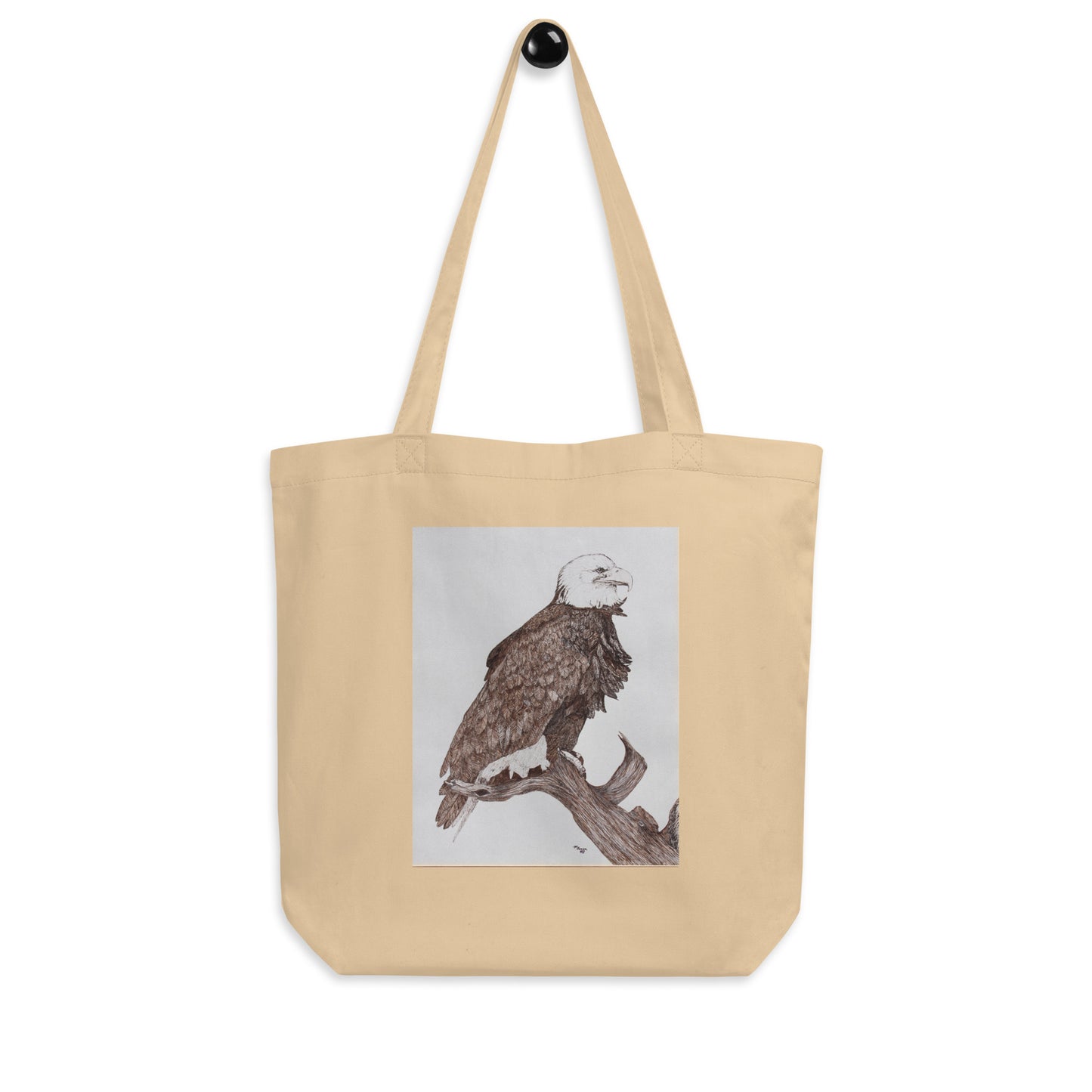 Eco Tote Bag in Black or Oyster with Eagle print