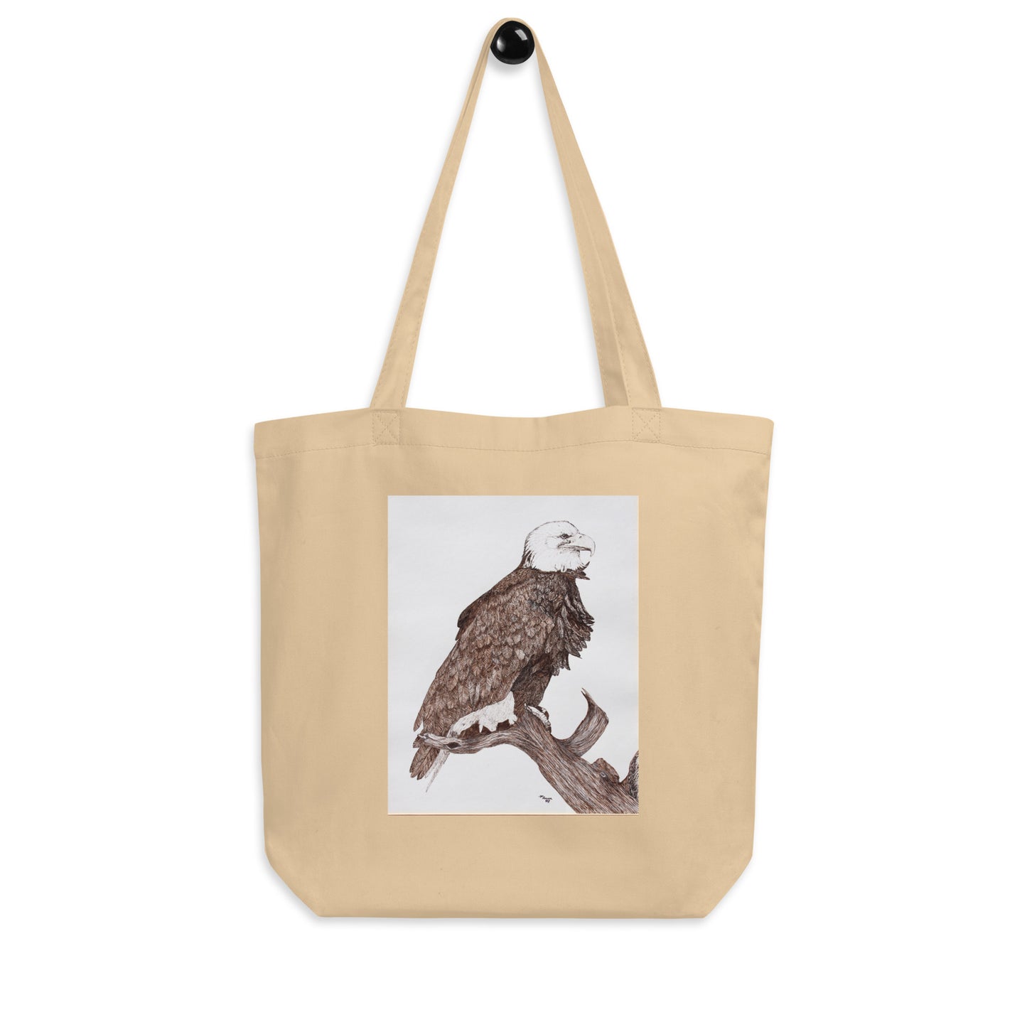 Eco Tote Bag in Black or Oyster with Eagle print