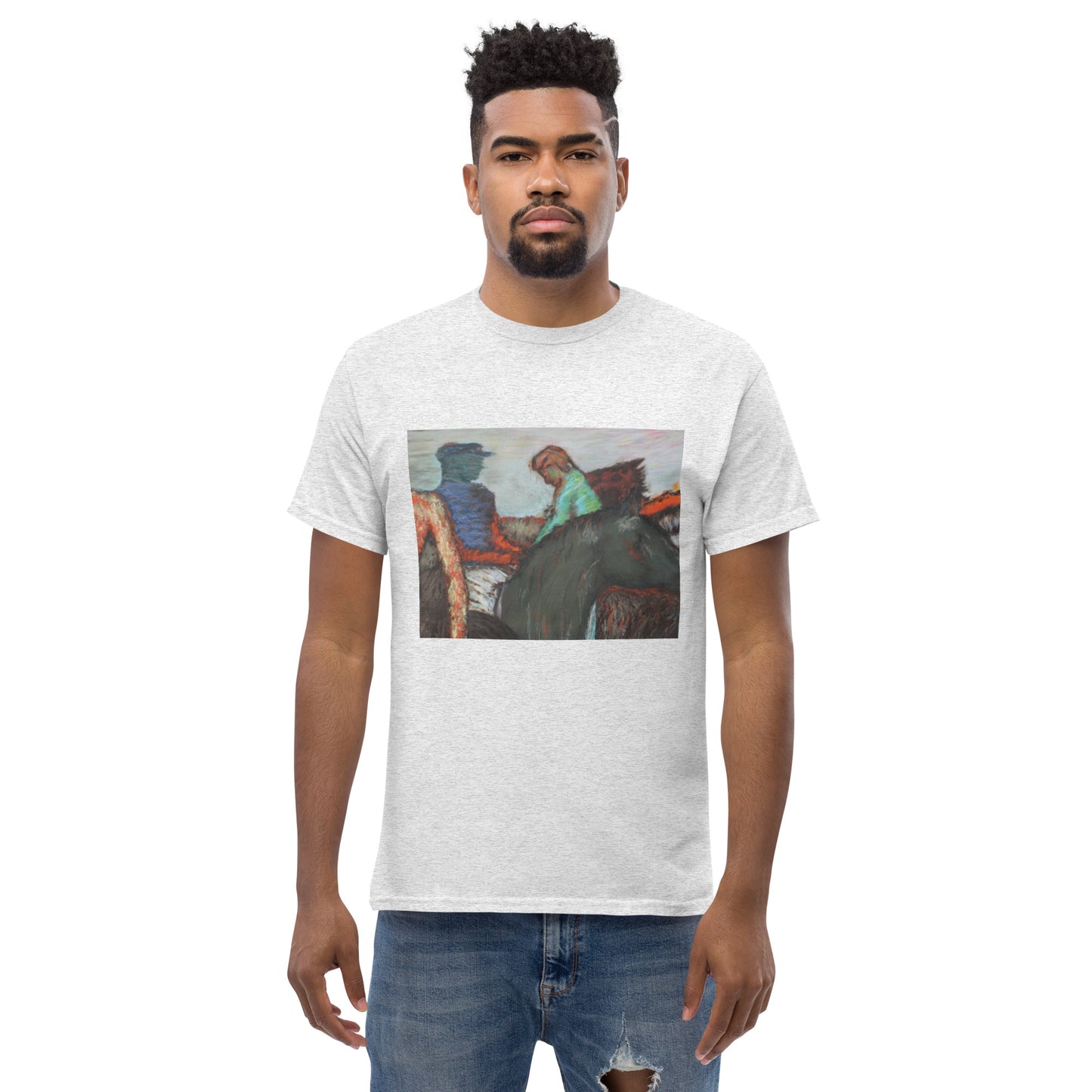 Men's classic t-shirt Degas study Jockeys on race horses