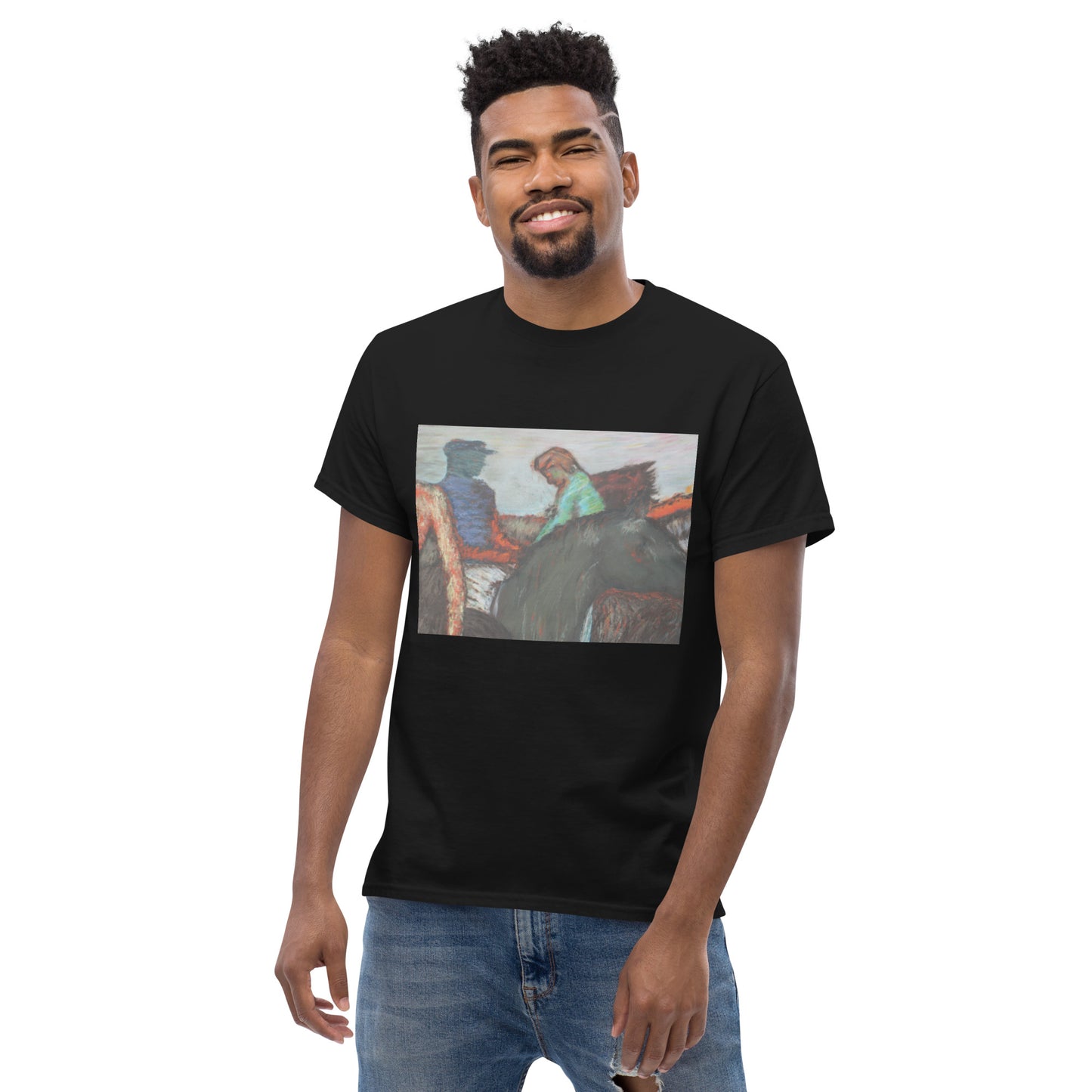 Men's classic t-shirt Degas study Jockeys on race horses