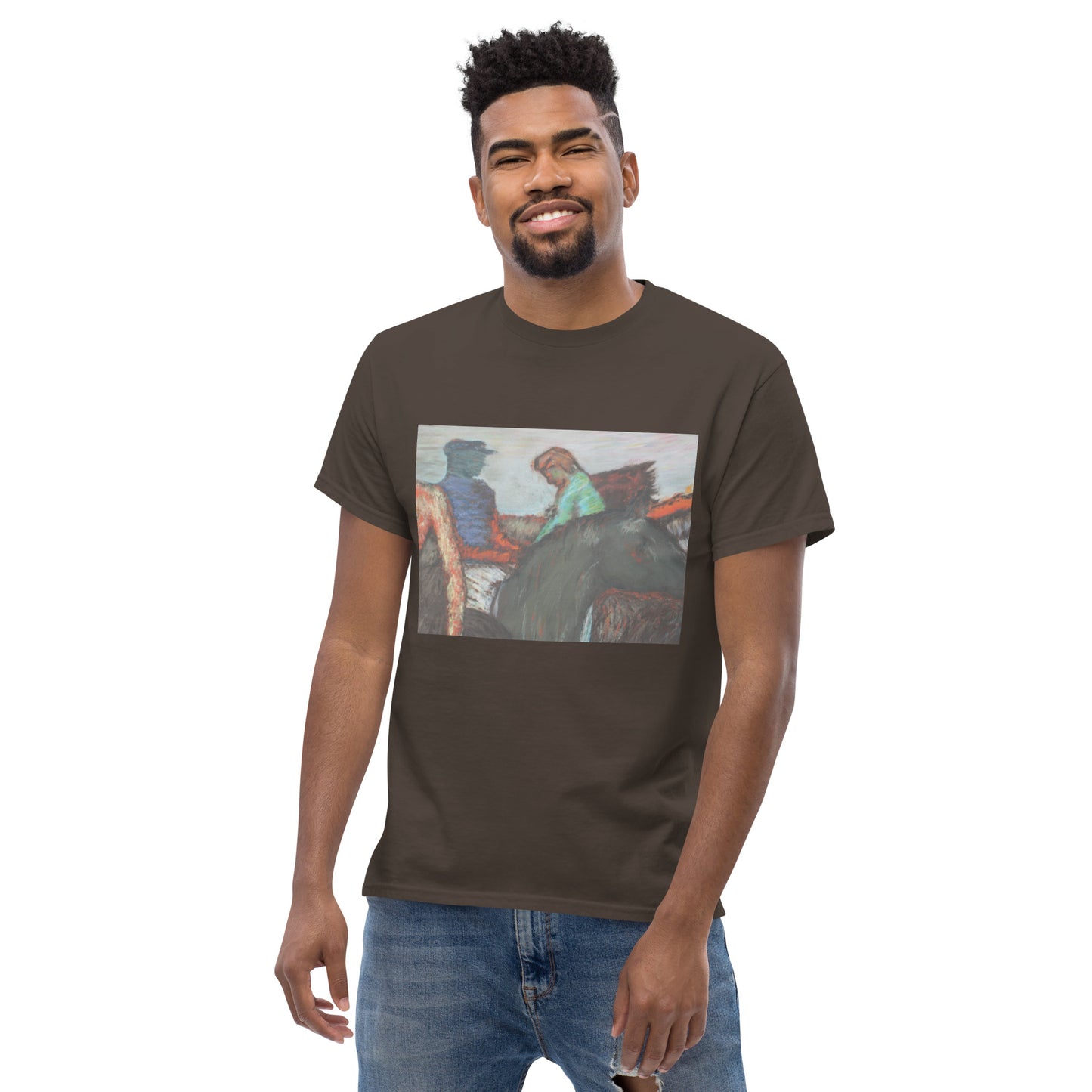 Men's classic t-shirt Degas study Jockeys on race horses