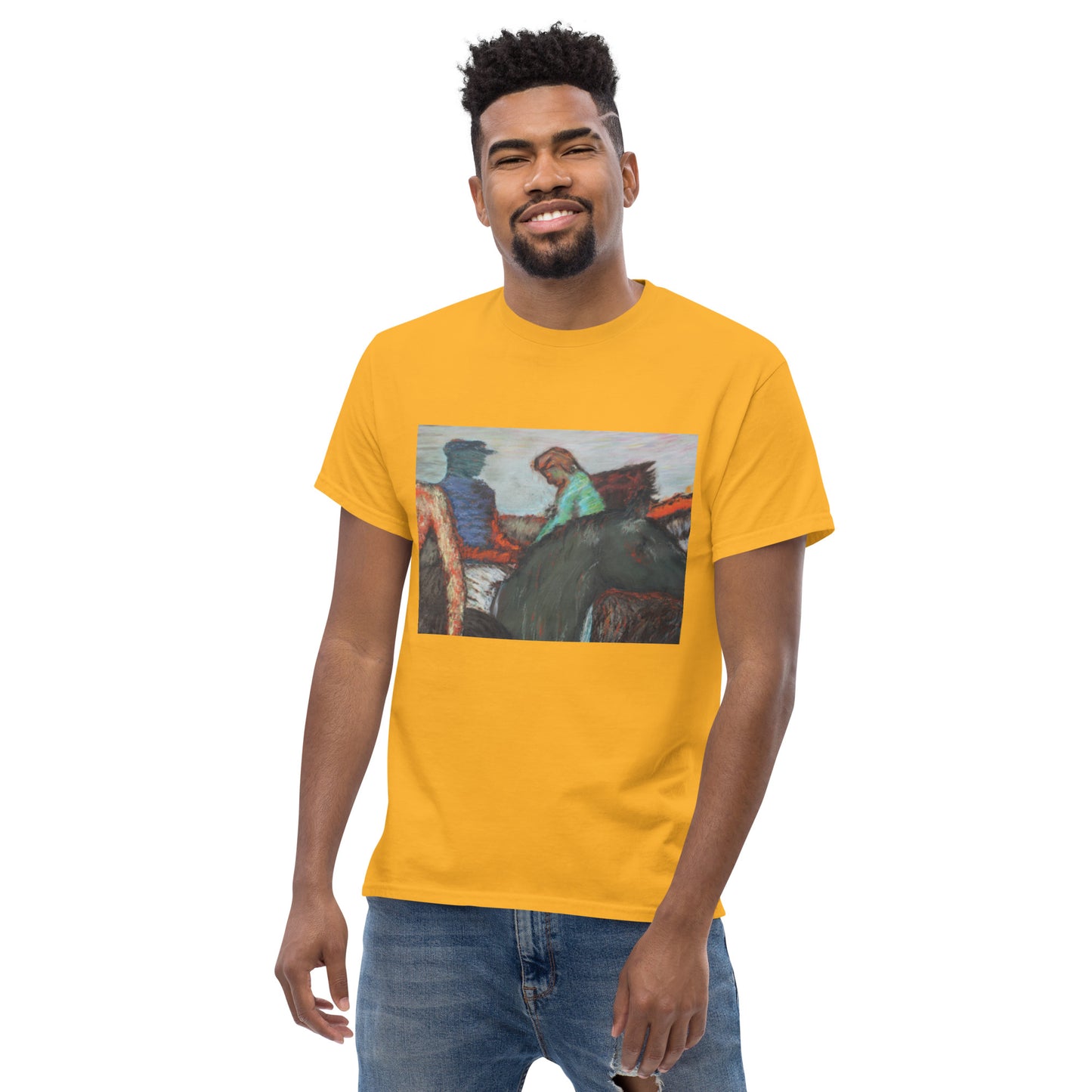 Men's classic t-shirt Degas study Jockeys on race horses