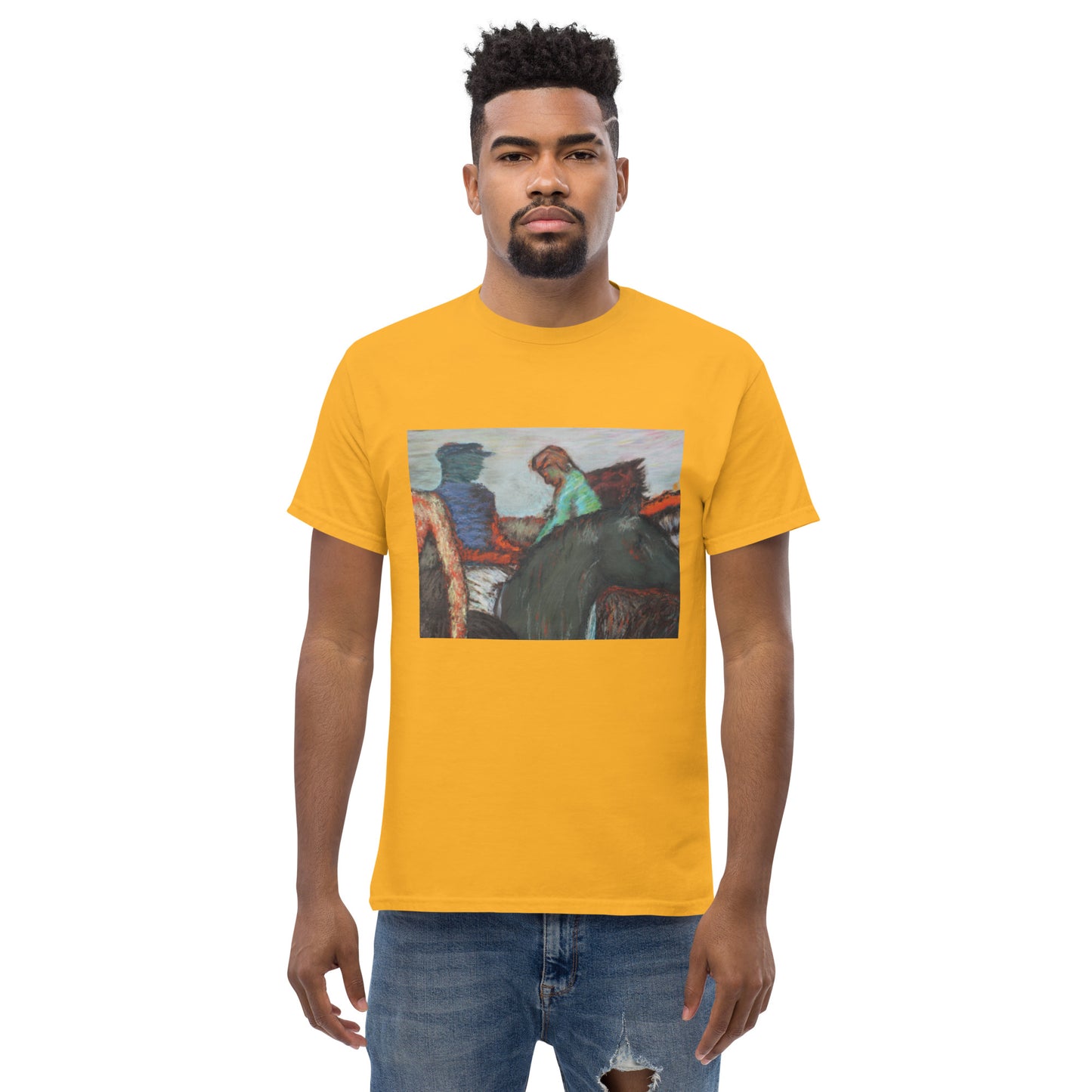 Men's classic t-shirt Degas study Jockeys on race horses