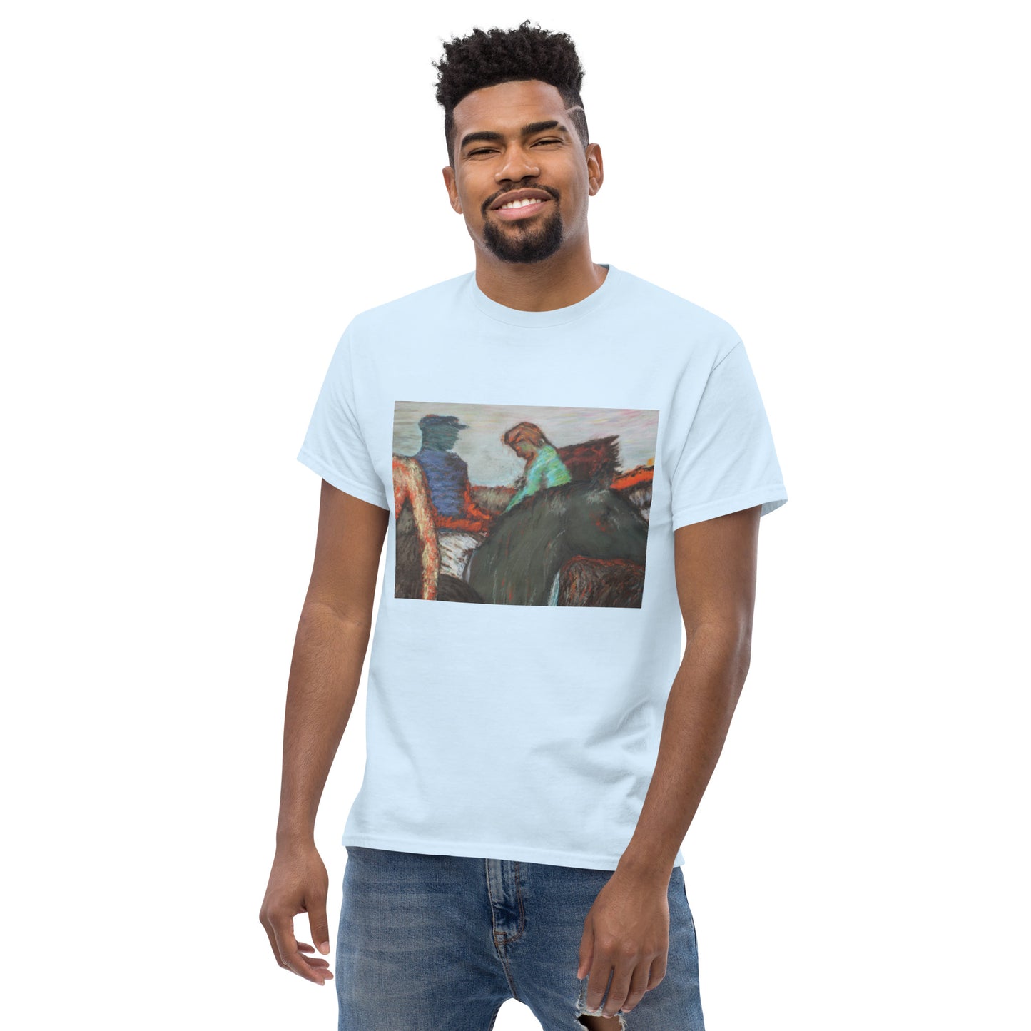 Men's classic t-shirt Degas study Jockeys on race horses