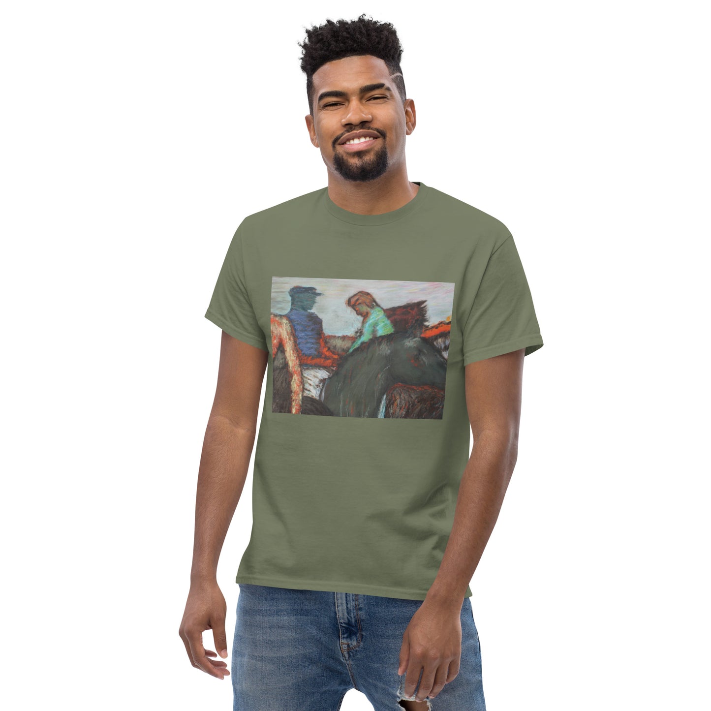 Men's classic t-shirt Degas study Jockeys on race horses