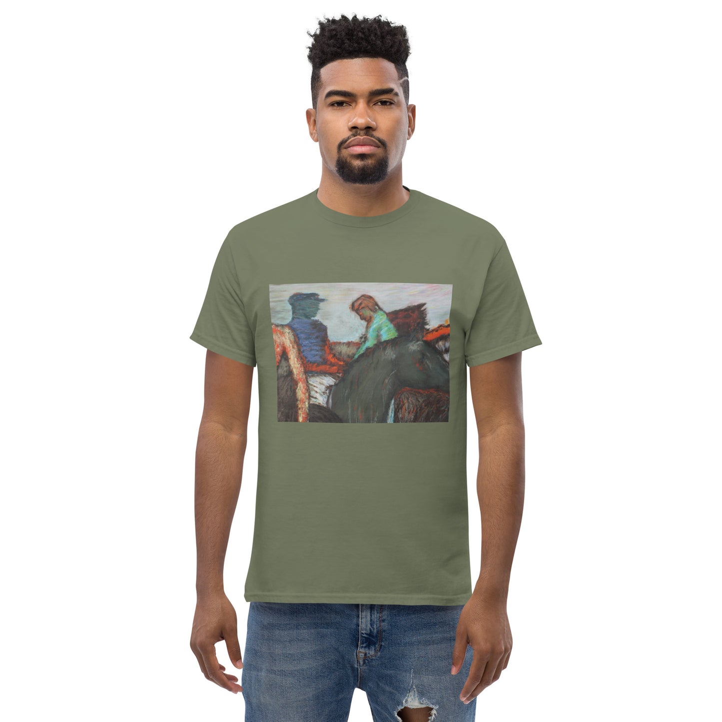 Men's classic t-shirt Degas study Jockeys on race horses