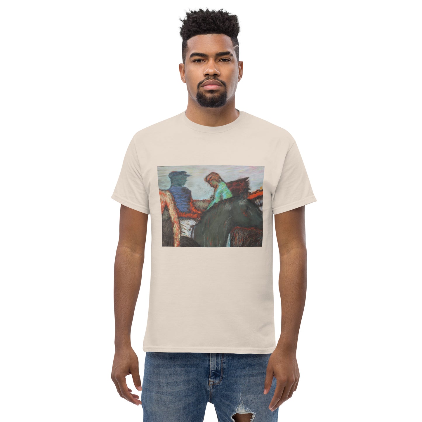 Men's classic t-shirt Degas study Jockeys on race horses