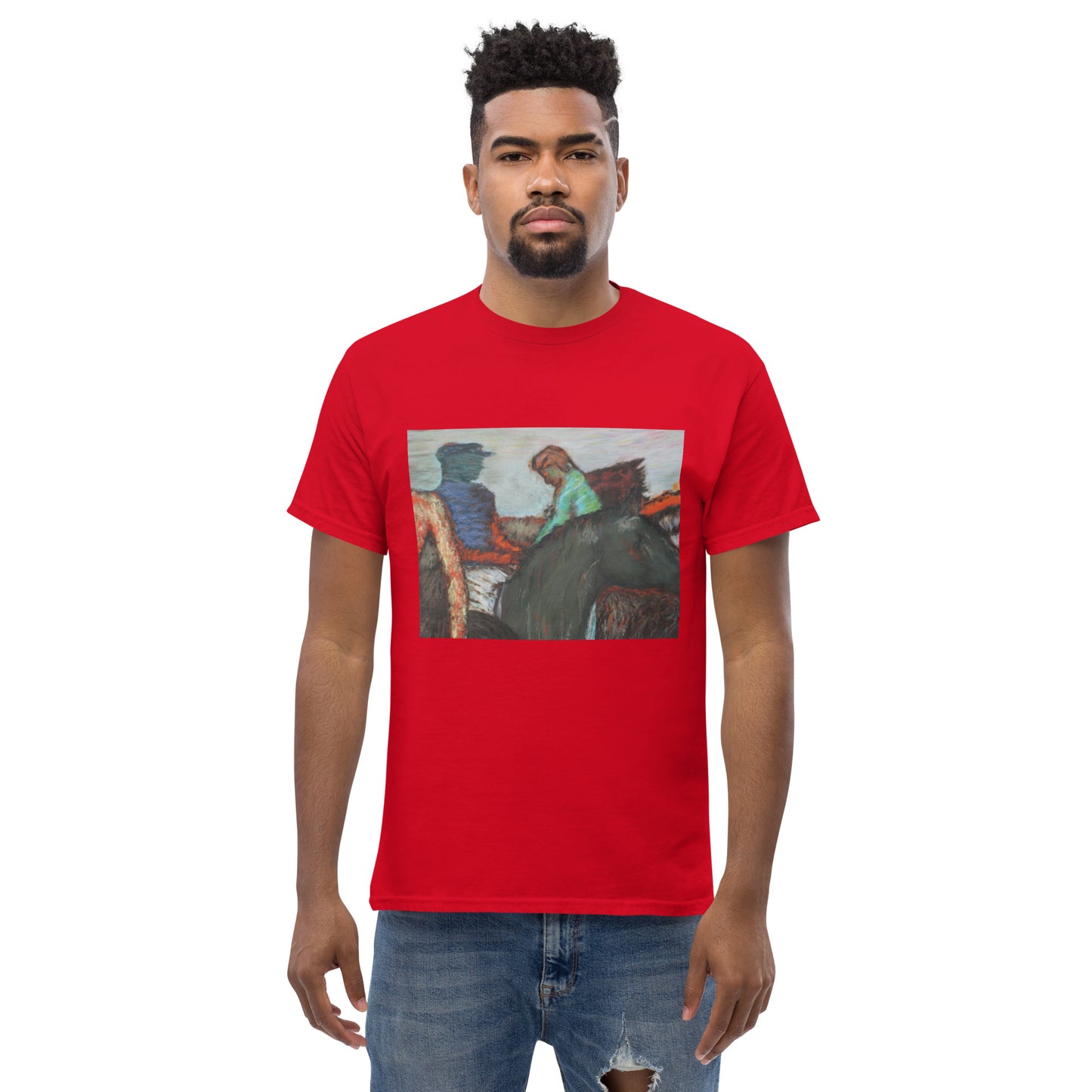 Men's classic t-shirt Degas study Jockeys on race horses