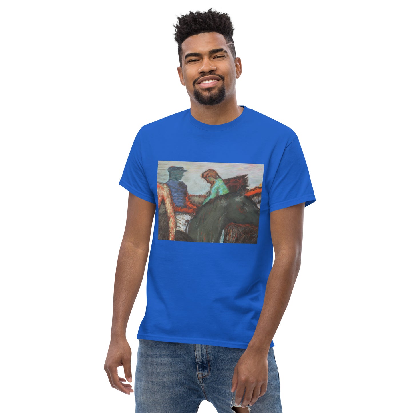 Men's classic t-shirt Degas study Jockeys on race horses