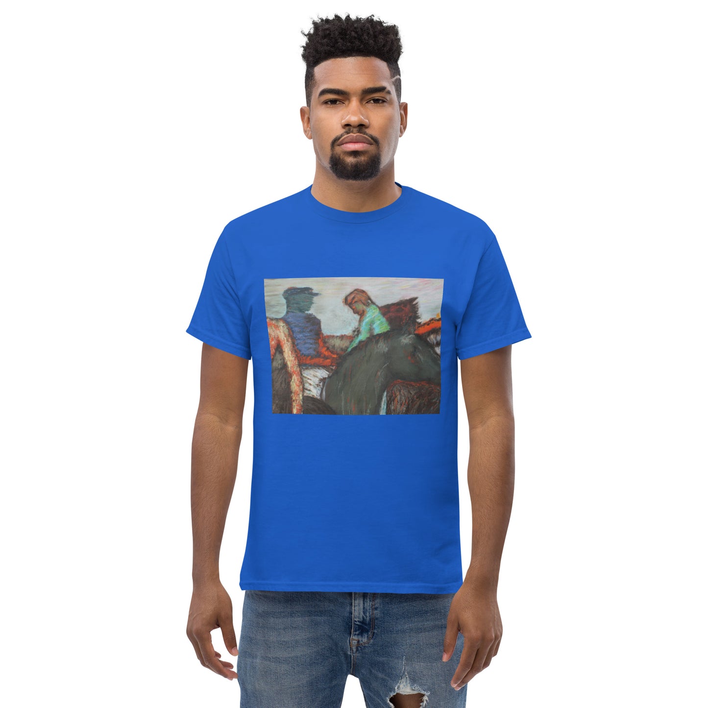 Men's classic t-shirt Degas study Jockeys on race horses