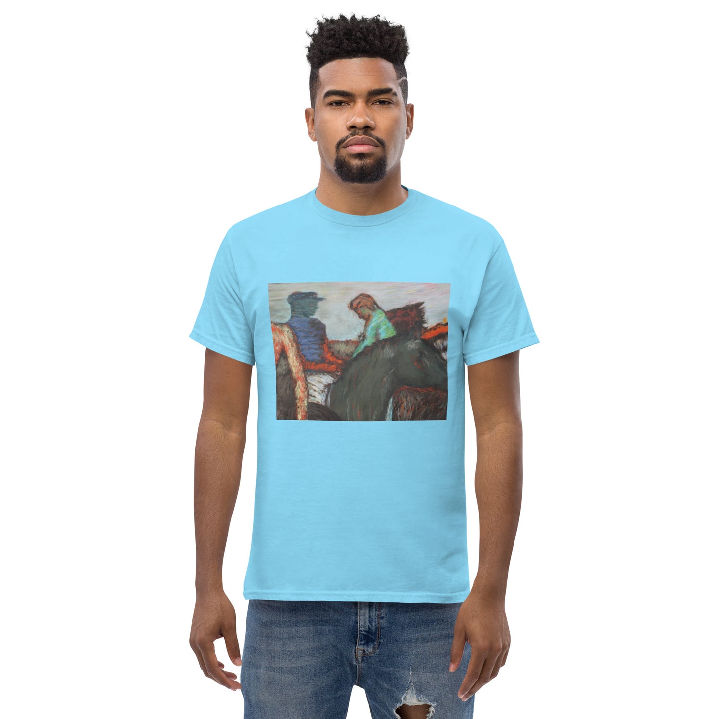 Men's classic t-shirt Degas study Jockeys on race horses