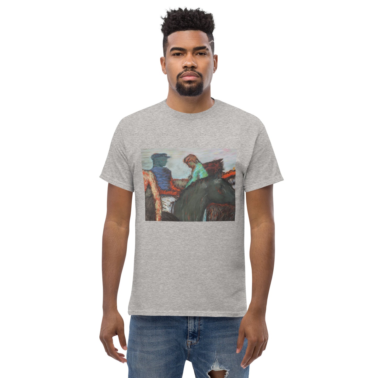 Men's classic t-shirt Degas study Jockeys on race horses