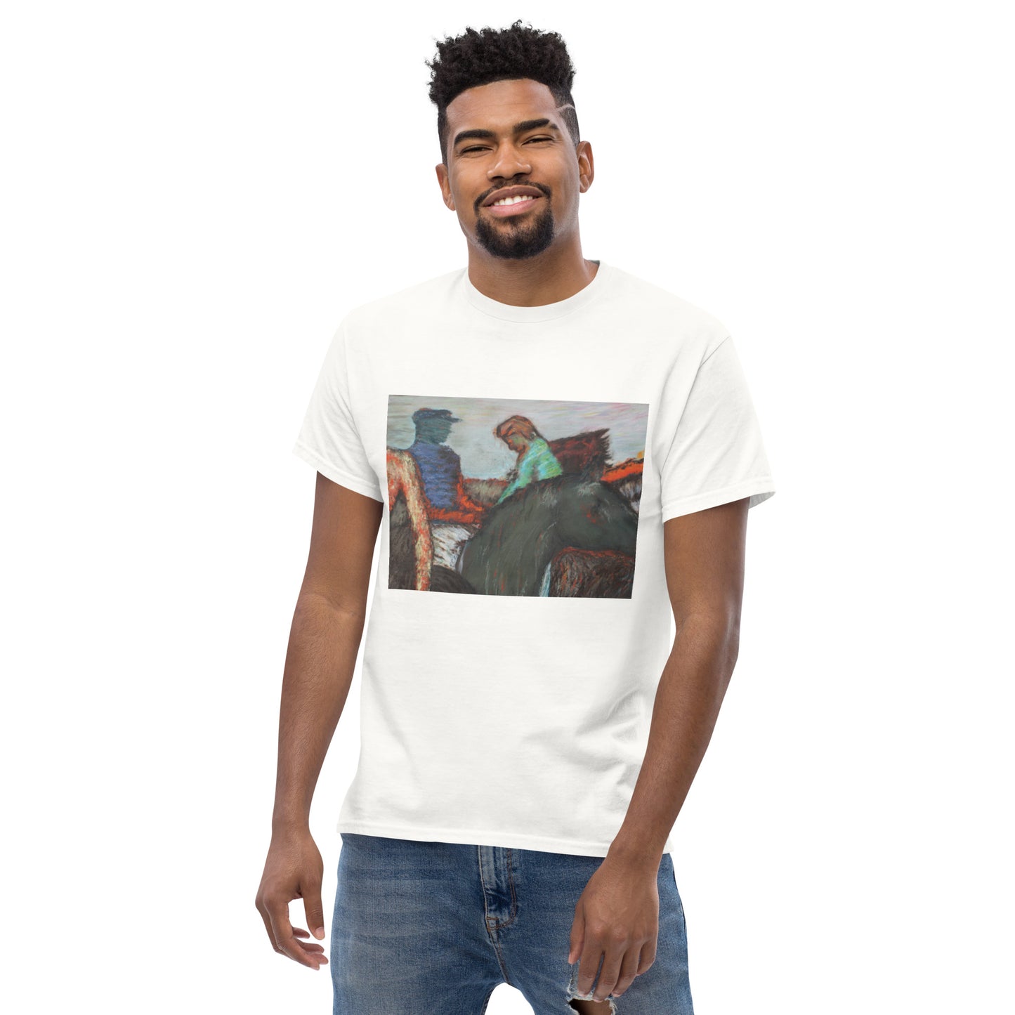 Men's classic t-shirt Degas study Jockeys on race horses