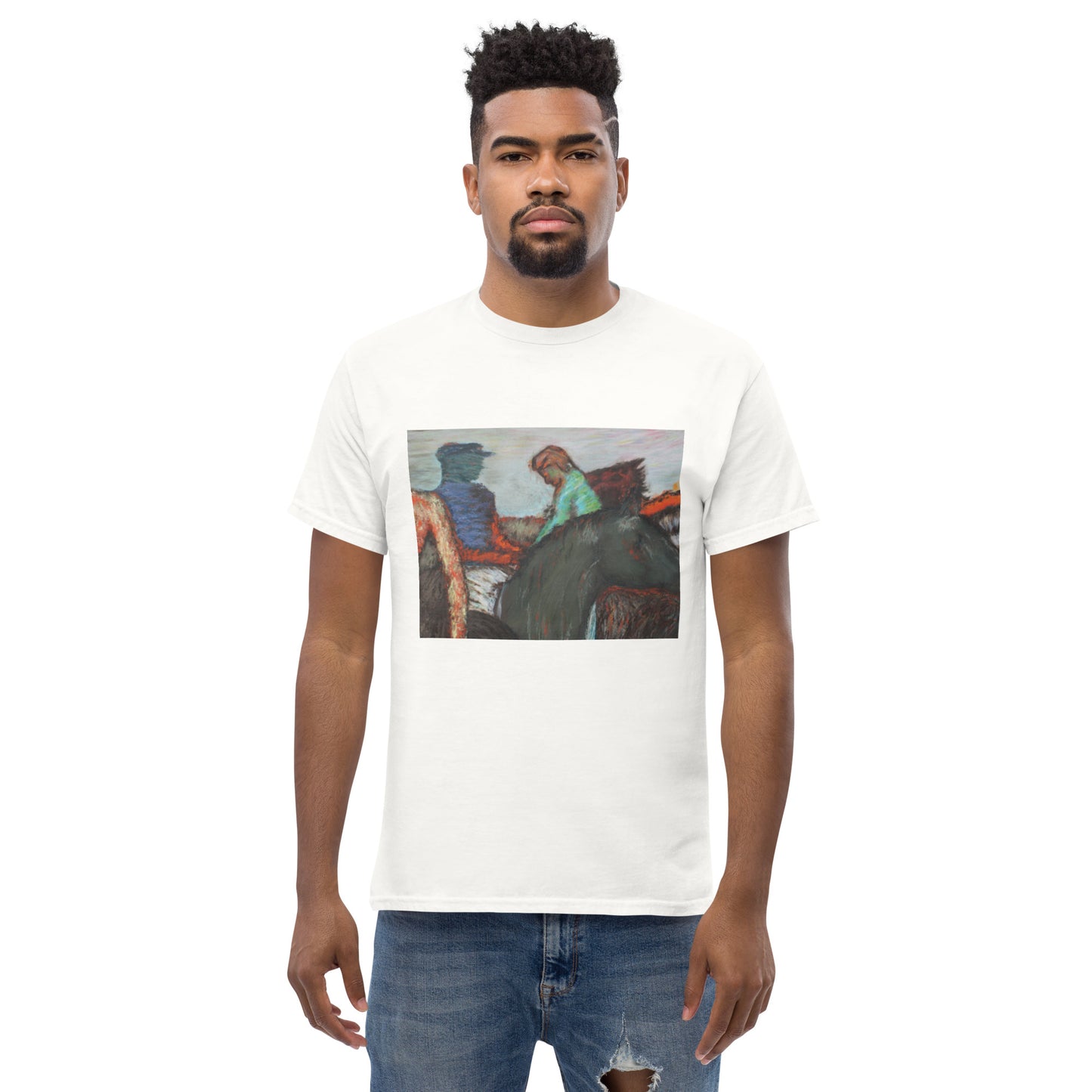 Men's classic t-shirt Degas study Jockeys on race horses