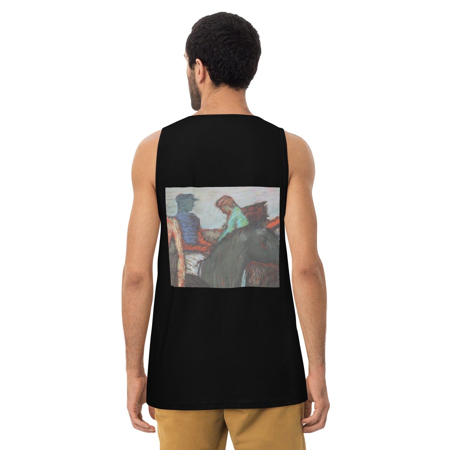 Men’s premium tank top Degas study Jockeys on race horses