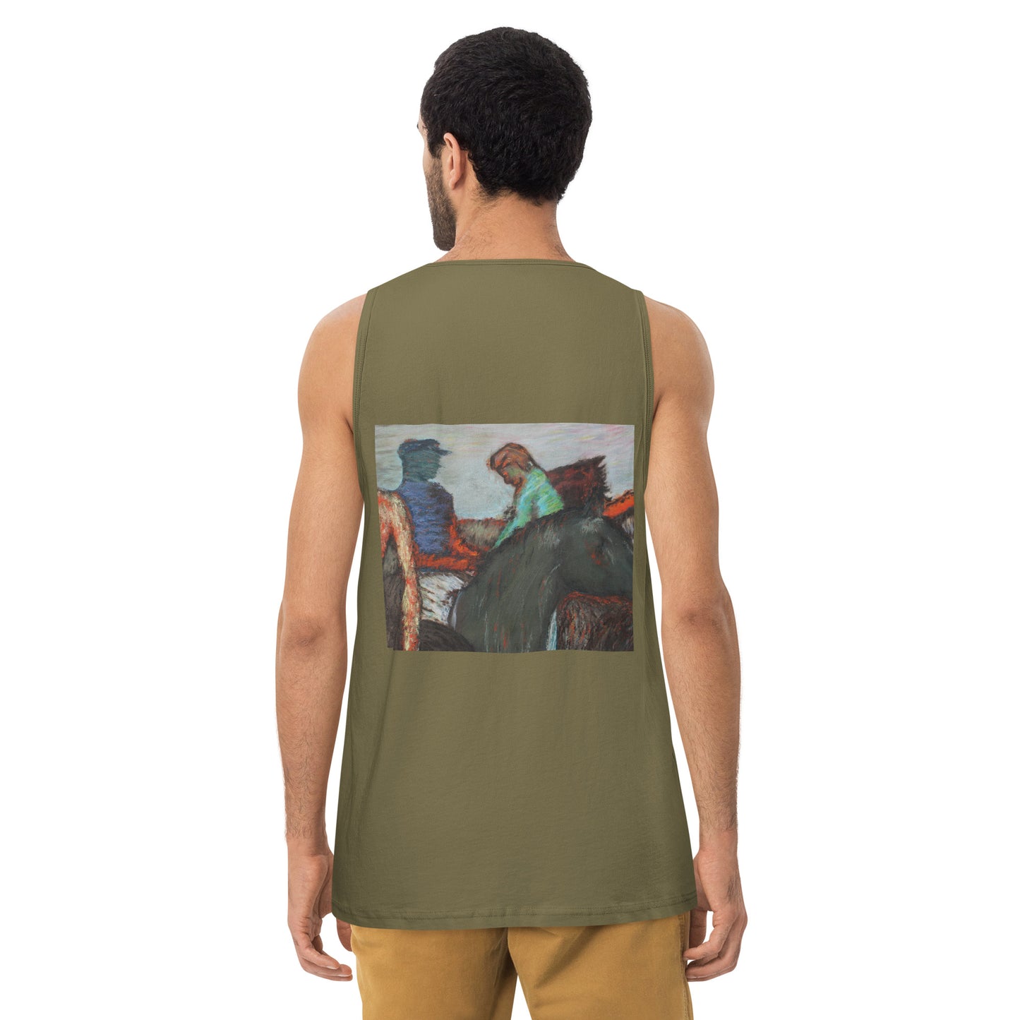 Men’s premium tank top Degas study Jockeys on race horses