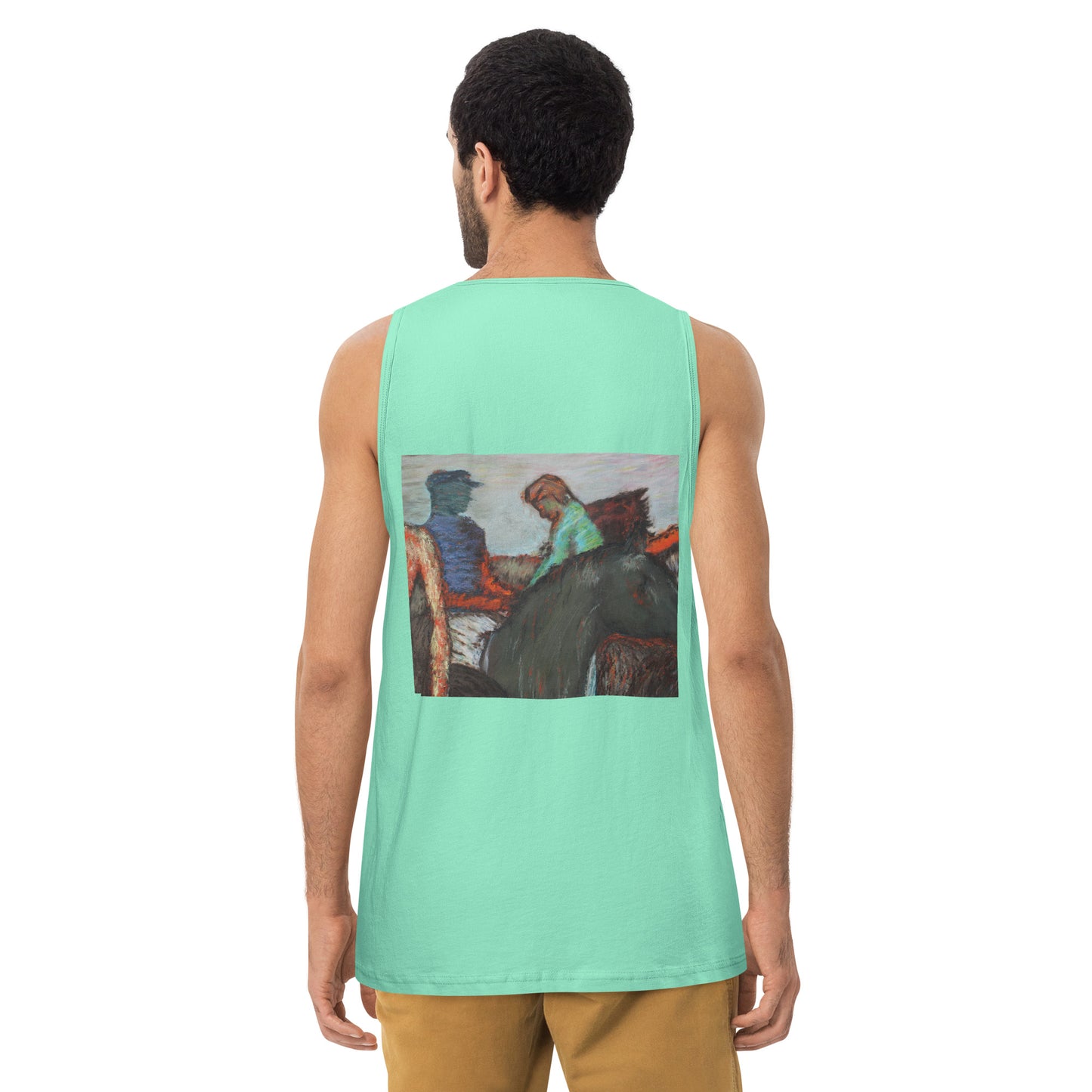 Men’s premium tank top Degas study Jockeys on race horses