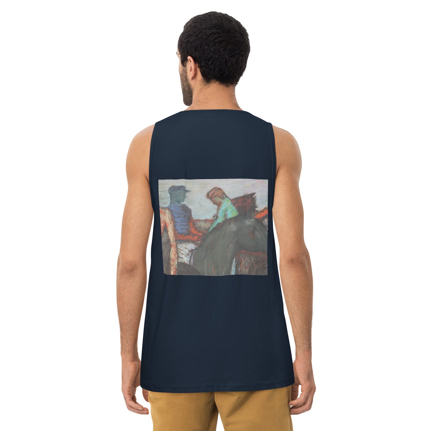 Men’s premium tank top Degas study Jockeys on race horses