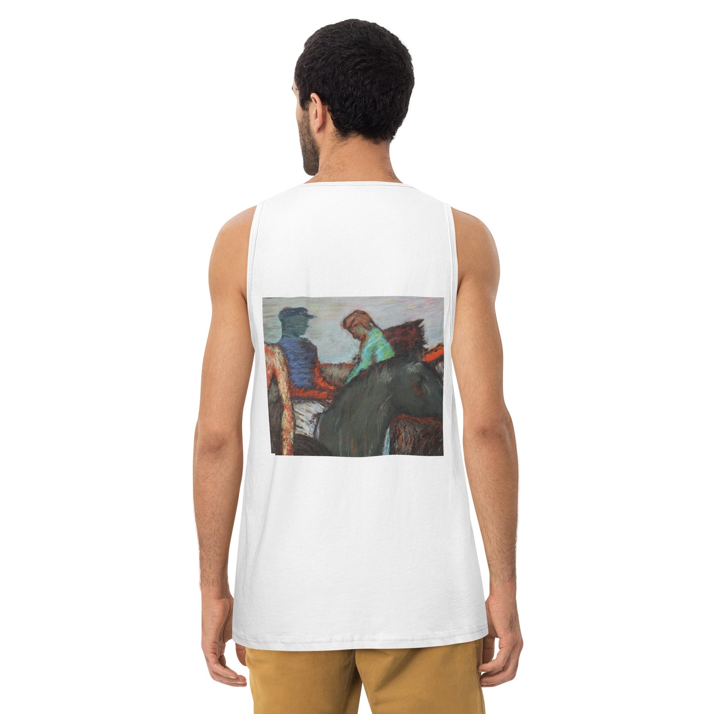 Men’s premium tank top Degas study Jockeys on race horses