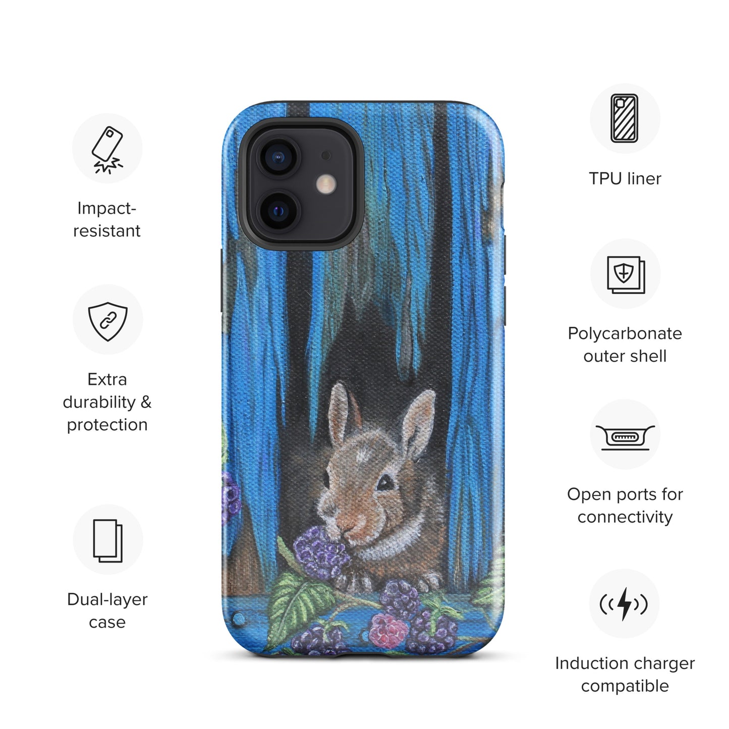 Tough Case for iPhone® Baby Bunny's Blackberry Breakfast