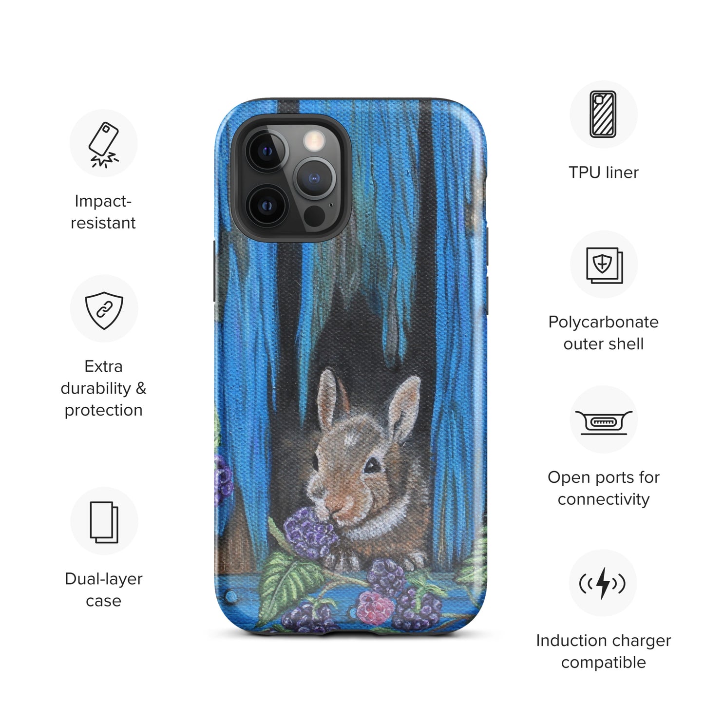 Tough Case for iPhone® Baby Bunny's Blackberry Breakfast