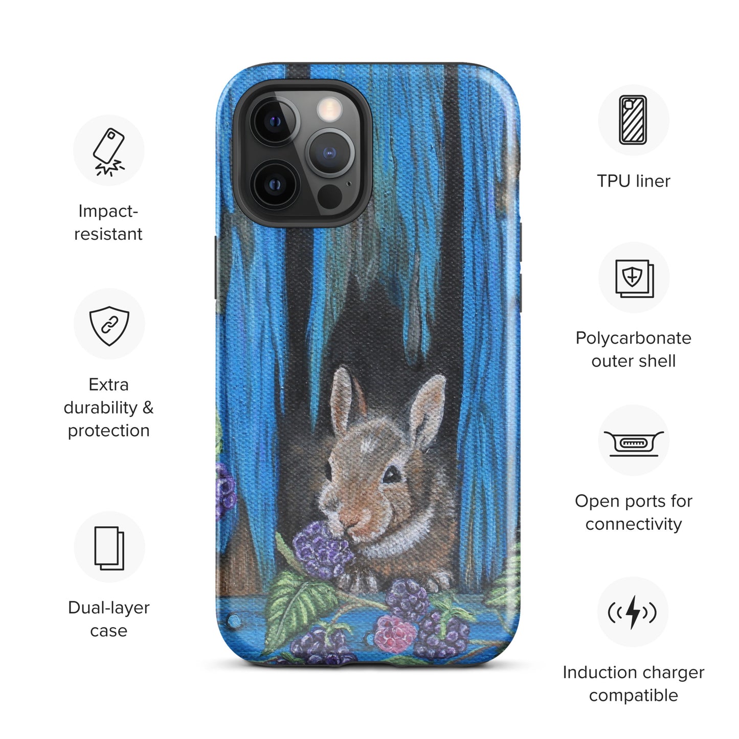 Tough Case for iPhone® Baby Bunny's Blackberry Breakfast