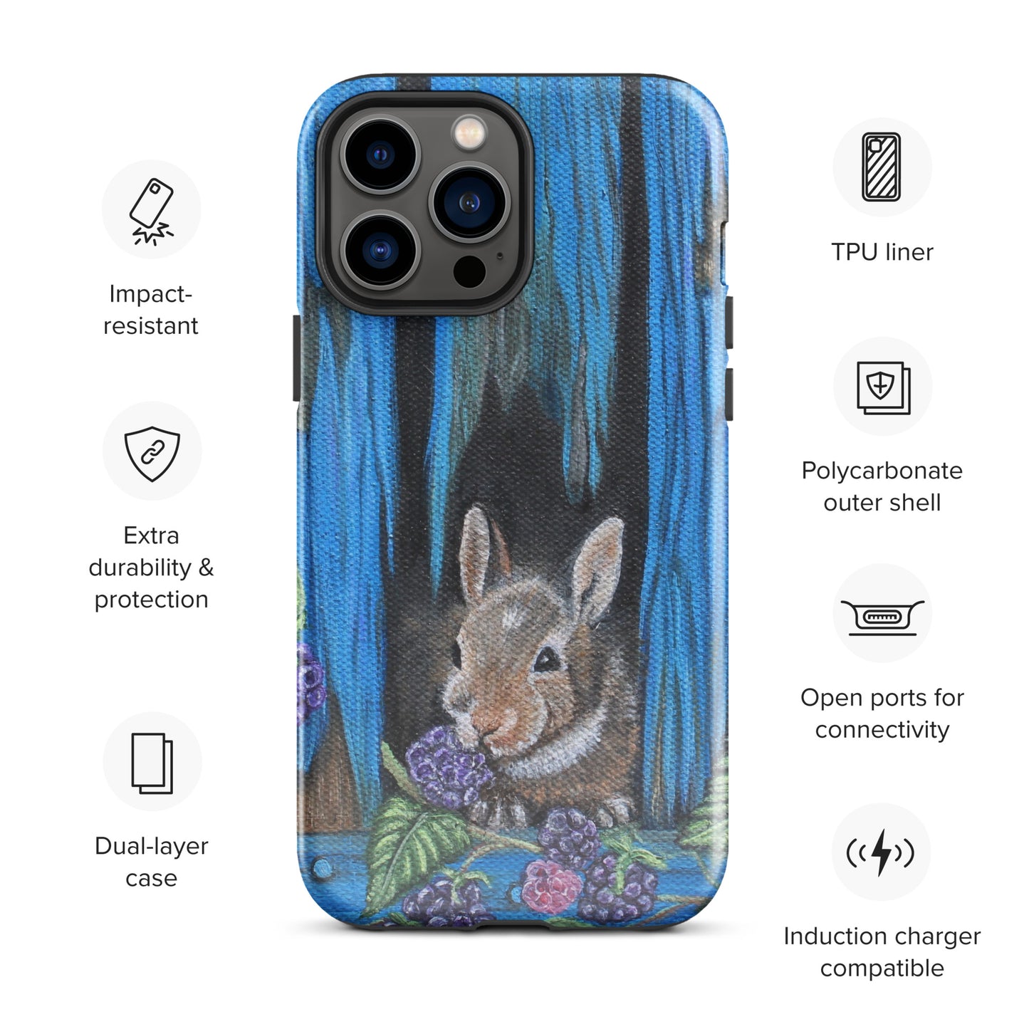 Tough Case for iPhone® Baby Bunny's Blackberry Breakfast