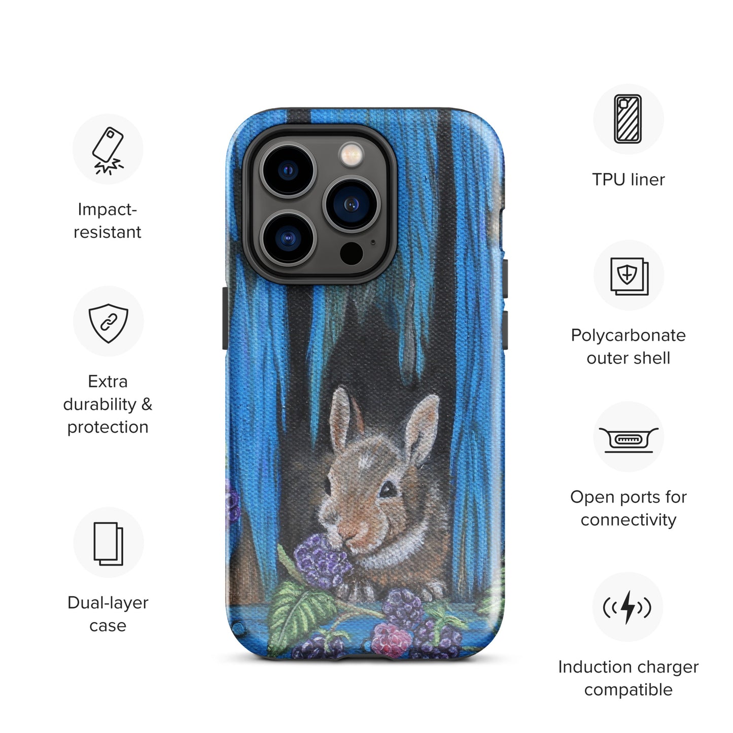 Tough Case for iPhone® Baby Bunny's Blackberry Breakfast