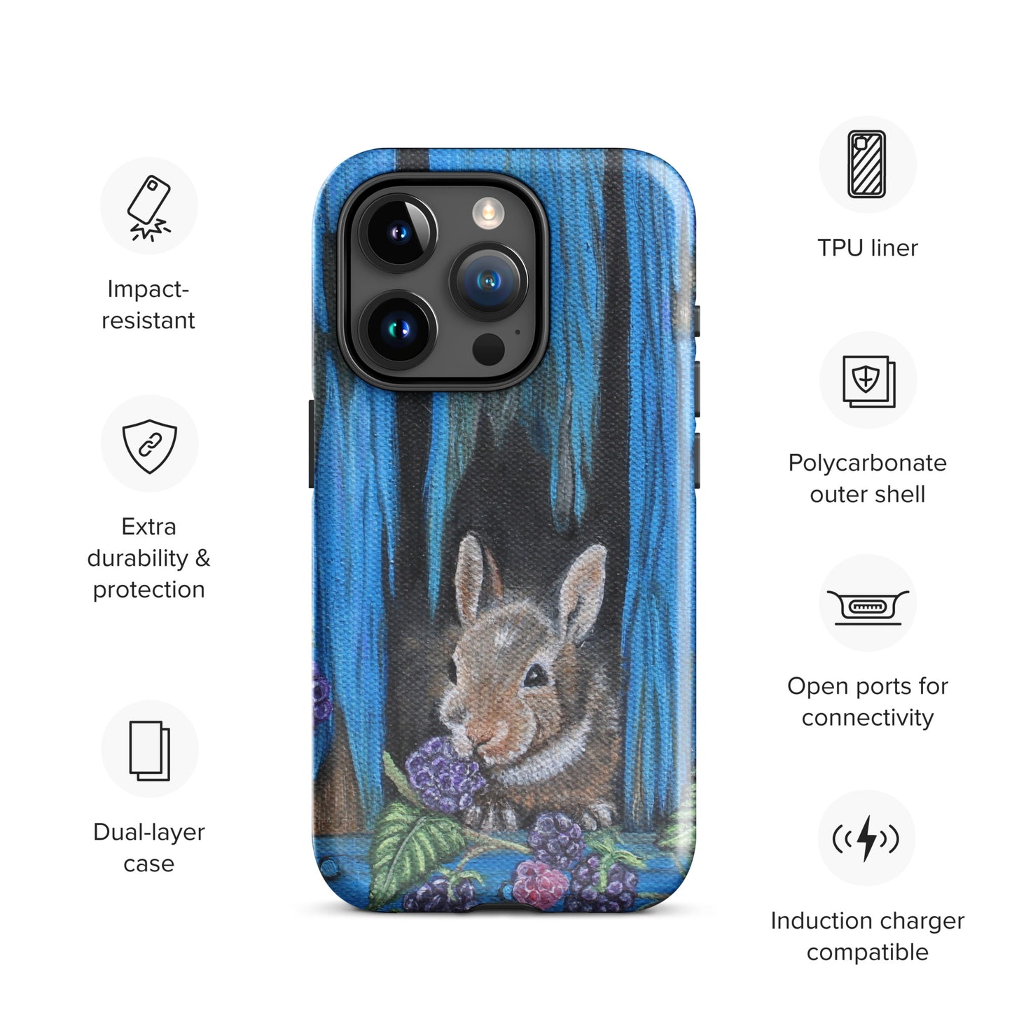 Tough Case for iPhone® Baby Bunny's Blackberry Breakfast