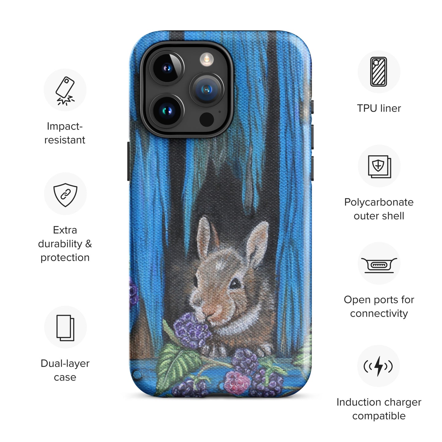 Tough Case for iPhone® Baby Bunny's Blackberry Breakfast