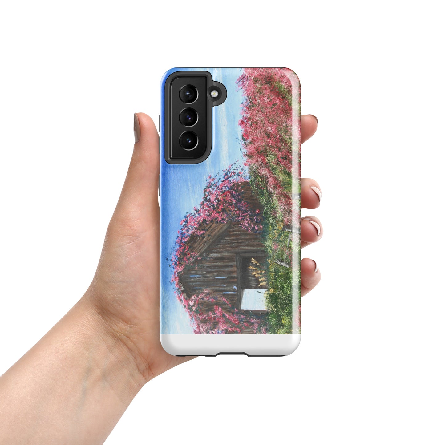 Tough Case for Samsung® with Rustic Barn & Roses Art – Durable Floral Phone Cover