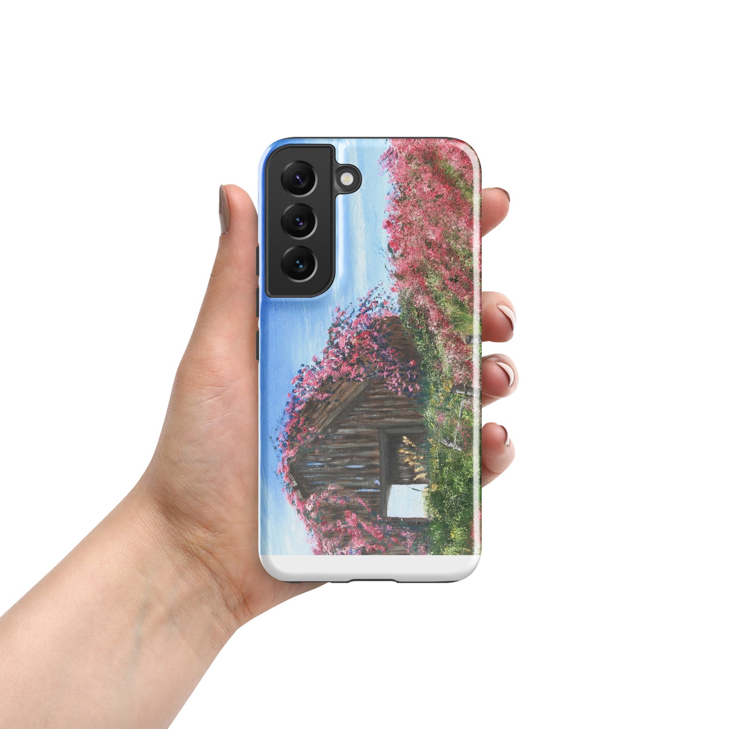 Tough Case for Samsung® with Rustic Barn & Roses Art – Durable Floral Phone Cover