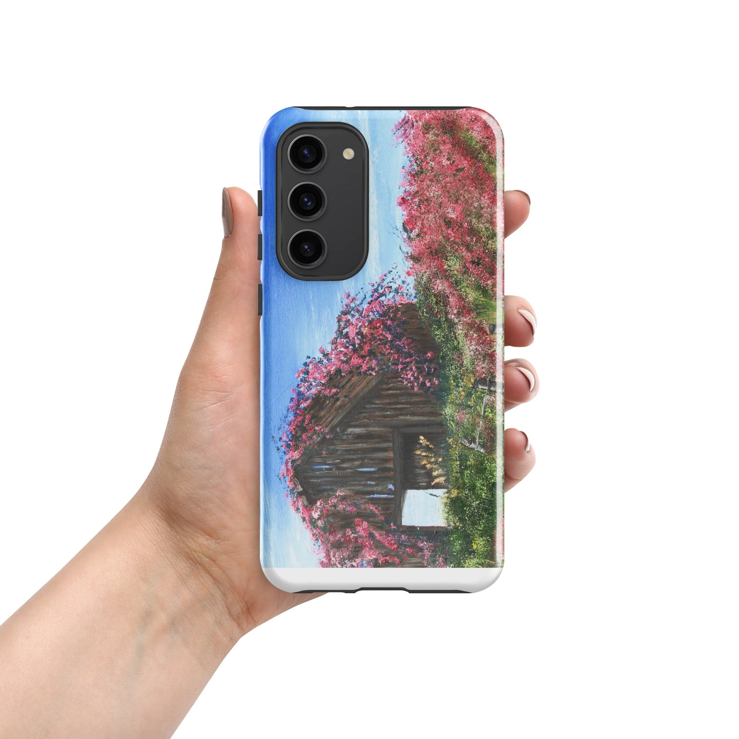 Tough Case for Samsung® with Rustic Barn & Roses Art – Durable Floral Phone Cover