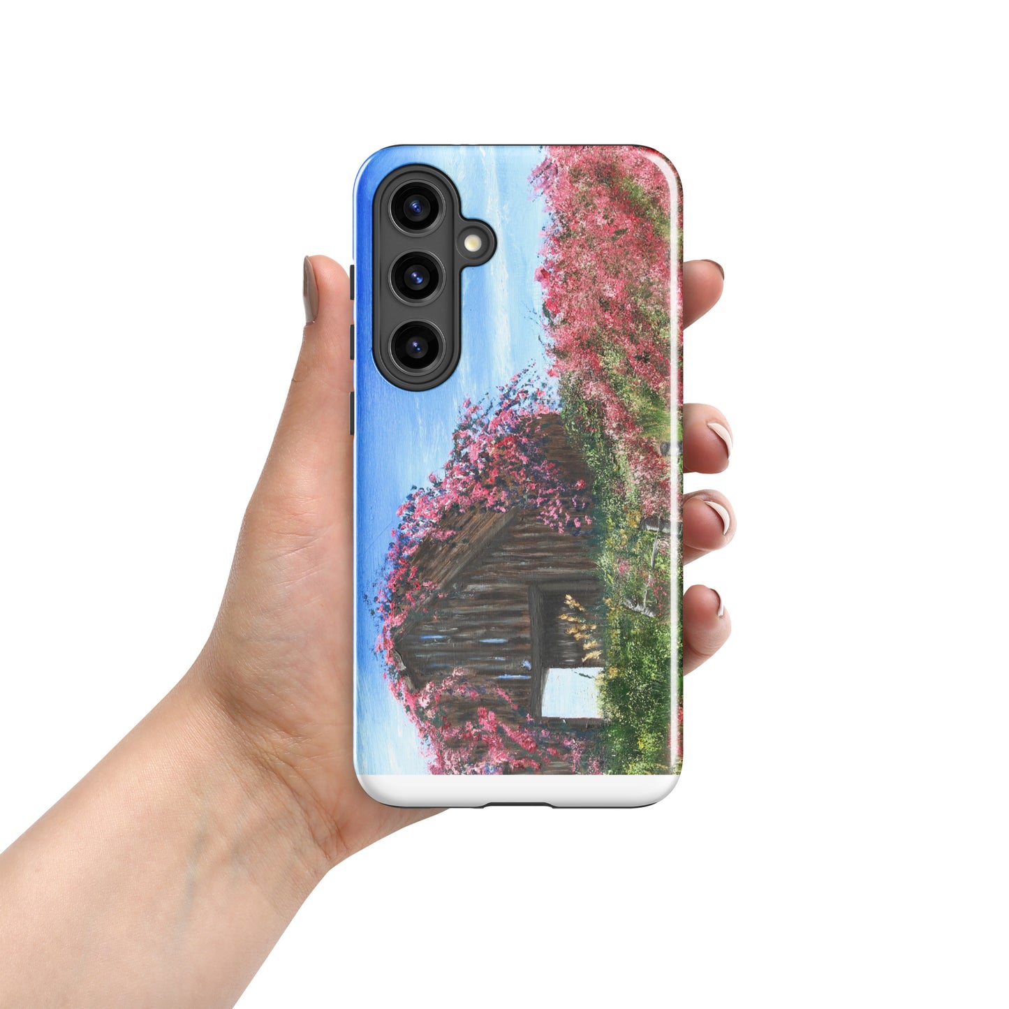 Tough Case for Samsung® with Rustic Barn & Roses Art – Durable Floral Phone Cover