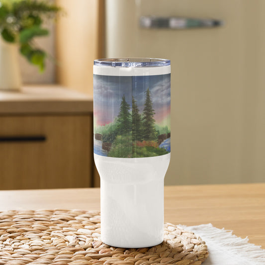 Travel mug with a handle